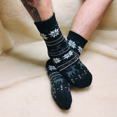 Чоловічі шкарпетки на флісі 2021-m-1 фото